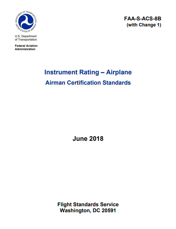 Instrument Rating ISBN 978-1-61954-422-2 Airman Certification Standards 